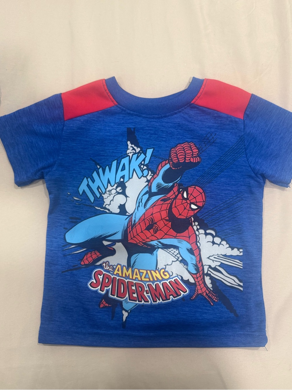 Marvel Blue and Red Spider‑Man Action Graphic Tee size 3,4,5